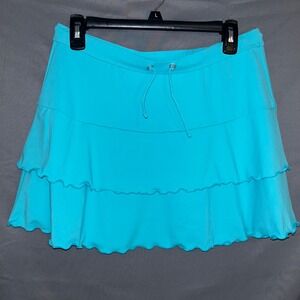 Athleta Teal Turquoise Blue Tiered Ruffle Skirt Tennis Golf Athleisure Women's M